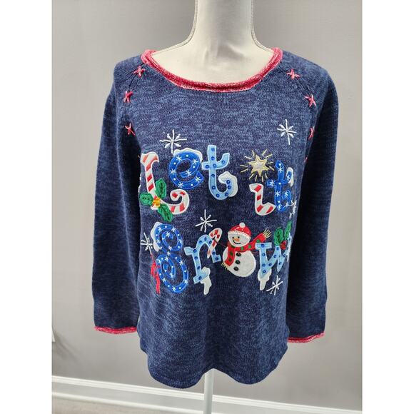 Vintage Heirloom Collectibles Christmas Sweater Snowman Large - Picture 1 of 9